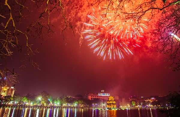 The fireworks display in HaNoi